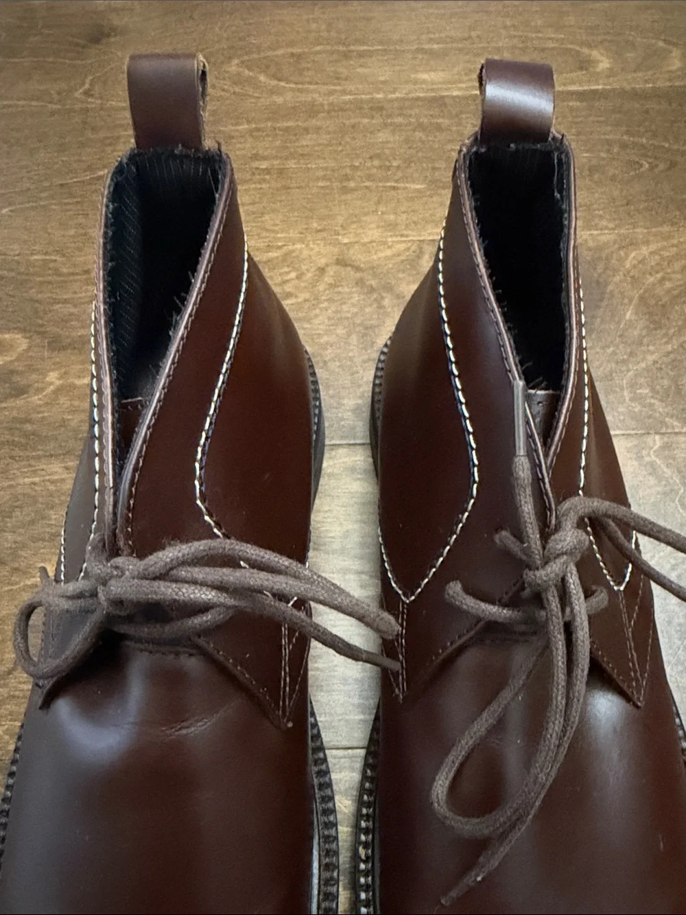 Saks Fifth Avenue Men's Brown Leather Lace-Up Chukka Boots